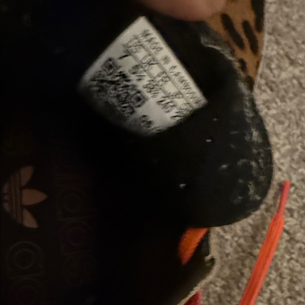 adidas Leopard-Print Low Tops with Bright Orange Laces - Picture 3 of 8